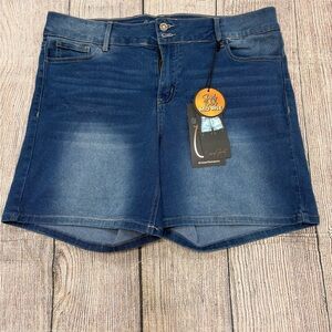 NET Mid-Rise shapely curvy Blue Denim Shorts